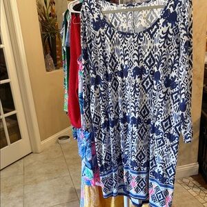 Lilly Pulitzer XL Blue and White Patterned Women's dress